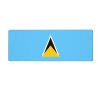 KKAFGBV Alfombrilla de ratón grande con la bandera de Santa Lucía impresa, 11.8 x 31.5 pulgadas, antideslizante e impermeable para teclado, computadora