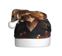 KKAFGBV Clásico blanco delicado flor de loto impreso Navidad, para suministros y regalos de fiesta de Navidad, sombrero de nieve de invierno