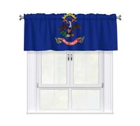 KKAFGBV Cortinas opacas con doble bolsillo para cortinero con estampado de la bandera del estado de Dakota del Norte para dormitorios, cocinas y más, 137 x 45 cm