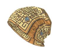 KKAFGBV Elegante sombrero de punto con estampado de leopardo a rayas, un diseño de rayas unisex, casual y versátil, adecuado para todas las estaciones, Laberinto del tesoro, Taille unique