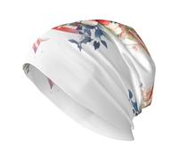 KKAFGBV Elegante sombrero de punto estampado de leopardo en busca de presa, un diseño de rayas unisex, casual y versátil, adecuado para todas las estaciones, Banderas y flores, Taille unique