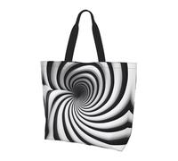 KKAFGBV Elegante y lujoso bolso de mano con diseño de tractor en el campo, gran capacidad, ligero y plegable, Gif de ilusión óptica en espiral, Talla única