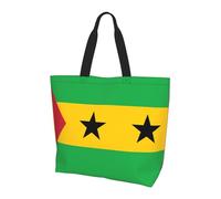 KKAFGBV Elegante y lujoso bolso de mano impreso con la bandera de Surinam, gran capacidad, ligero y plegable, Bandera de Santo Tomé y Príncipe, Talla única