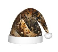 KKAFGBV Leopardo en busca de presas impreso sombreros de Navidad para niños, decoración perfecta para el hogar de Año Nuevo y suministros de fiesta