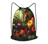 KKAFGBV Mochila de gran capacidad con un montón de verduras frescas con cordón, perfecta para deportes, fitness y actividades de viaje., Muchas verduras frescas, M