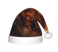KKAFGBV Sombreros de Navidad para niños impresos con un caballo con melena fluida, decoraciones perfectas para el hogar y suministros de fiesta de Año Nuevo