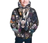 KKARNXOR Suéter Holgado con Capucha para jóvenes de Hollow Game Knight, Chaquetas de Invierno de Manga Larga con Estampado 3D, adecuadas para niños y niñas S