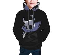 KKARNXOR Suéter Holgado con Capucha para jóvenes de Hollow Game Knight, Chaquetas de Invierno de Manga Larga con Estampado 3D, adecuadas para niños y niñas L
