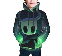 KKARNXOR Suéter Holgado con Capucha para jóvenes de Hollow Game Knight, Chaquetas de Invierno de Manga Larga con Estampado 3D, adecuadas para niños y niñas S