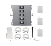 KKBSTR Amplificador 4G 5G Amplificador Cobertura Movil, 5 Bandas 800/900/1800/2100/2600MHz, Tres Antenas Interiores