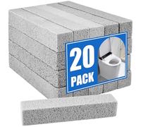 KKEETUR Paquete de 20 limpiadores de inodoro de piedra pómez, piedra pómez para limpiar anillos de agua dura, acumulación de calcio y manchas, seguro para baño, fregadero, bañera, parrilla, horno