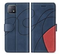 KKEIKO Funda para OPPO A73 5G / OPPO A72 5G / OPPO A92S, Billetera Carcasa de PU Cuero para OPPO A73 5G / OPPO A72 5G / OPPO Reno 4Z, Anti Golpes Magnético Funda con Ranura para Tarjeta, Azul