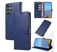 KKEIKO Funda para Samsung Galaxy S22 Ultra 5G, Billetera Carcasa de PU Cuero, Anti Golpes Magnético Funda con Stand Function para Samsung S22 Ultra 5G, Azul