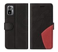KKEIKO Funda para Xiaomi Redmi 10 4G / Redmi 10 Prime 4G, Billetera Carcasa de PU Cuero para Xiaomi Redmi 10 4G / Redmi 10 Prime 4G, Anti Golpes Magnético Funda con Ranura para Tarjeta, Negro