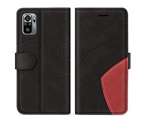 KKEIKO Funda para Xiaomi Redmi 10 4G / Redmi 10 Prime 4G, Billetera Carcasa de PU Cuero para Xiaomi Redmi 10 4G / Redmi 10 Prime 4G, Anti Golpes Magnético Funda con Ranura para Tarjeta, Negro