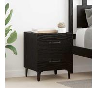 KKgypkn Armario de cama de 2 unidades de color negro efecto roble 40 x 35 x 47,5 cm mesita de noche con cajón y patas de hierro para una elegancia rústica y práctico almacenamiento en el dormitorio