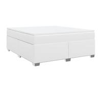 KKgypkn Cama con colchón de 180 x 200 cm, color blanco, piel sintética, núcleo de muelle bolsillo y cojín transpirable para una comodidad óptima para dormir y soporte ergonómico