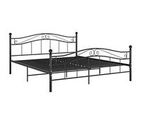 KKgypkn Cama de metal negro de 140 x 200 cm. Estructura de cama doble con láminas estables de metal con recubrimiento de polvo para una gran experiencia de sueño y un uso duradero