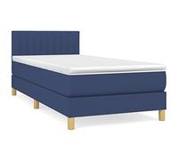 KKgypkn Cama de salto con colchón azul, 90 x 200 cm, tejido, cabecera ajustable en altura, colchón de muelle con soporte de dureza media, funda transpirable, comodidad para dormir,