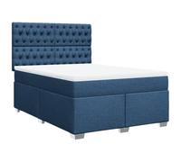 KKgypkn Cama de salto con colchón, color azul, 160 x 200 cm, tela, colchón de muelle con cabecera ajustable en altura, cómoda almohadilla y somier para un agarre óptimo