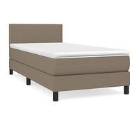 KKgypkn Cama de salto con colchón, color gris oscuro, 90 x 190 cm, tejido de cabecera ajustable en altura, colchón de muelle de bolsillo para soporte de dureza media, funda transpirable, relajante