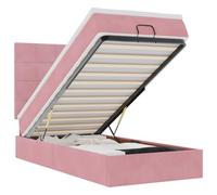 KKgypkn Cama otomana con colchón rosa, 90 x 200 cm, muelles ensacados y mecanismo hidráulico para un gran espacio de almacenamiento y un sueño reparador