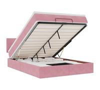 KKgypkn Cama otomana con colchón rosa de 140 x 200 cm, muelles ensacados y espacio de almacenamiento hidráulico, muebles cómodos para dormir con cojín transpirable para una noche de descanso