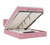 KKgypkn Cama otomana con colchón rosa de 140 x 200 cm, muelles ensacados y espacio de almacenamiento hidráulico, muebles cómodos para dormir con cojín transpirable para una noche de descanso