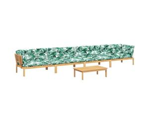 KKgypkn Conjunto de muebles de exterior de madera de acacia con sofá modular de palets de madera de acacia y muebles de jardín de madera maciza de acacia, para exteriores como jardín duradero