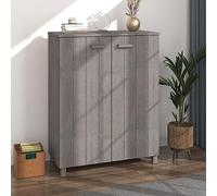 KKgypkn HAMAR Armario zapatero gris claro, 85 x 40 x 108 cm, madera maciza de pino con 3 estantes detrás de puertas para almacenamiento sin polvo, marco de madera robusta y aspecto rústico