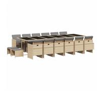 KKgypkn Juego de comedor de jardín de ratán sintético con cojín de asiento, funda extraíble lavable, mesa de jardín con tapa de cristal, sillas plegables, ahorra espacio
