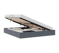 KKgypkn Lift - Estructura de cama de terciopelo hidráulico, 160 x 200 cm, color gris oscuro