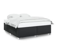 KKgypkn Marco de cama, negro, 180 x 200 cm, piel sintética con somier para un sueño óptimo y pies estables, muebles de dormitorio duraderos