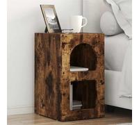 KKgypkn Mesita de noche de roble ahumado, 29,5 x 35 x 50 cm, material de madera con estantes y práctico espacio de almacenamiento para dormitorios. Esta moderna mesita de noche hecha de material de