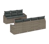 KKgypkn - Sofá de jardín moderno y minimalista de poliratán con espacio de almacenamiento y bandeja de cristal, juego de sofá de exterior duradero de poliratán flexible y flexible