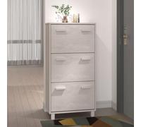 KKgypkn Zapatero Hamar de madera maciza de pino blanco, 59,5 x 35 x 117 cm, con 3 solapas para un almacenamiento sin polvo, espacio de almacenamiento robusto para mantener el orden en el pasillo.