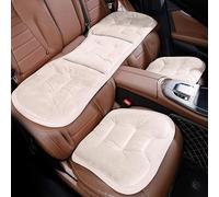 KKHBD Cojines para Asientos de Coche para Ferrari 296/12Cilindri/Amalfi/Daytona SP3/F80/Purosangue/Roma/SF90, Juego de Cojines de Asiento de Felpa de Invierno de Franela de Tres Piezas,White