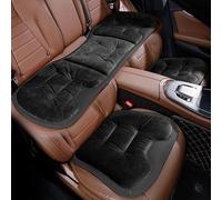 KKHBD Cojines para Asientos de Coche para VW Passat/Passat Variant/Passat GTE, Juego de Cojines de Asiento de Felpa de Invierno de Franela de Tres Piezas,Black