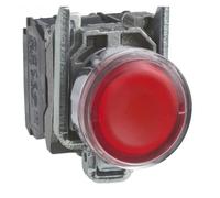 KKHCMZPI XB4BW34B5 = ZB4BW0B15+ZB4BW343 Harmony XB4 Pulsador Luminoso metálico RAS Ø22 Retorno por Muelle 1 NA + 1 NC 24 VA