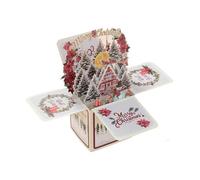 kkiuop Tarjeta de bendición de papel 3D Up con diseño de Feliz Navidad de alta gama T6F4 para fiesta de felicitación