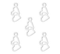 kkjoy 5Pcs DIY Dijes de Corazón de Amor para Hacer Joyas y Manualidades, Colgante de Joyería de Acero Inoxidable para Hacer Collar Pendientes (Estilo 14)