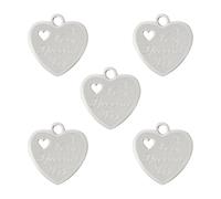 kkjoy 5Pcs DIY Dijes de Corazón de Amor para Hacer Joyas y Manualidades, Colgante de Joyería de Acero Inoxidable para Hacer Collar Pendientes (Estilo 3)