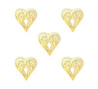 kkjoy 5Pcs DIY Dijes de Corazón de Amor para Hacer Joyas y Manualidades, Or Colgante de Joyería de Acero Inoxidable para Hacer Collar Pendientes (Estilo 12)
