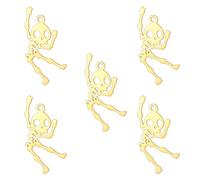 kkjoy 5Pcs DIY Dijes de Esqueleto de Halloween para Hacer Joyas y Manualidades, Or Colgante de Joyería de Acero Inoxidable para Hacer Collar Pendientes (Estilo 2)