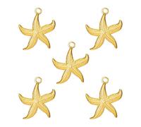 kkjoy 5Pcs DIY Dijes de Estrella de Mar para Hacer Joyas y Manualidades, Or Colgante de Joyería de Acero Inoxidable para Hacer Collar Pendientes (Estilo 6)