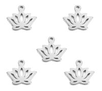 kkjoy 5Pcs DIY Dijes de Flor de Loto para Hacer Joyas y Manualidades, Colgante de Joyería de Acero Inoxidable para Hacer Collar Pendientes (Estilo 1)