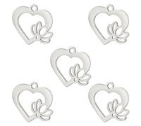 kkjoy 5Pcs DIY Dijes de Flor de Loto para Hacer Joyas y Manualidades, Colgante de Joyería de Acero Inoxidable para Hacer Collar Pendientes (Estilo 9)