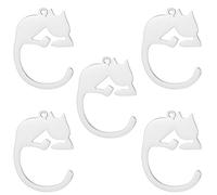 kkjoy 5Pcs DIY Dijes de Gato para Hacer Joyas y Manualidades, Colgante de Joyería de Acero Inoxidable para Hacer Collar Pendientes(Serie 3) (Estilo 13)