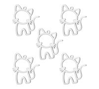 kkjoy 5Pcs DIY Dijes de Gato para Hacer Joyas y Manualidades, Colgante de Joyería de Acero Inoxidable para Hacer Collar Pendientes(Serie 4) (Estilo 12)