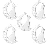 kkjoy 5Pcs DIY Dijes de Gato para Hacer Joyas y Manualidades, Colgante de Joyería de Acero Inoxidable para Hacer Collar Pendientes(Serie 2) (Estilo 15)